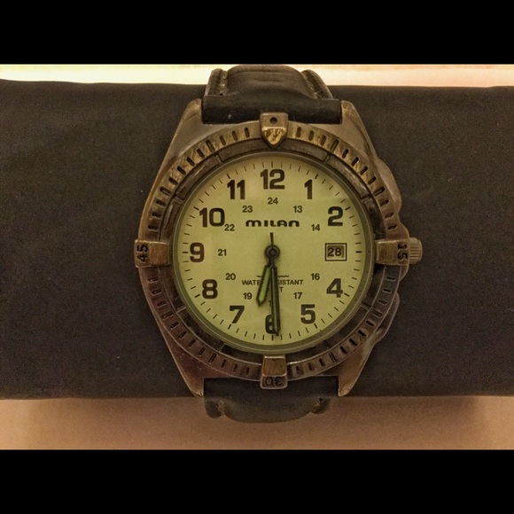Leather Strap Milan Watch, Glow in the Dark - Picture 2 of 3